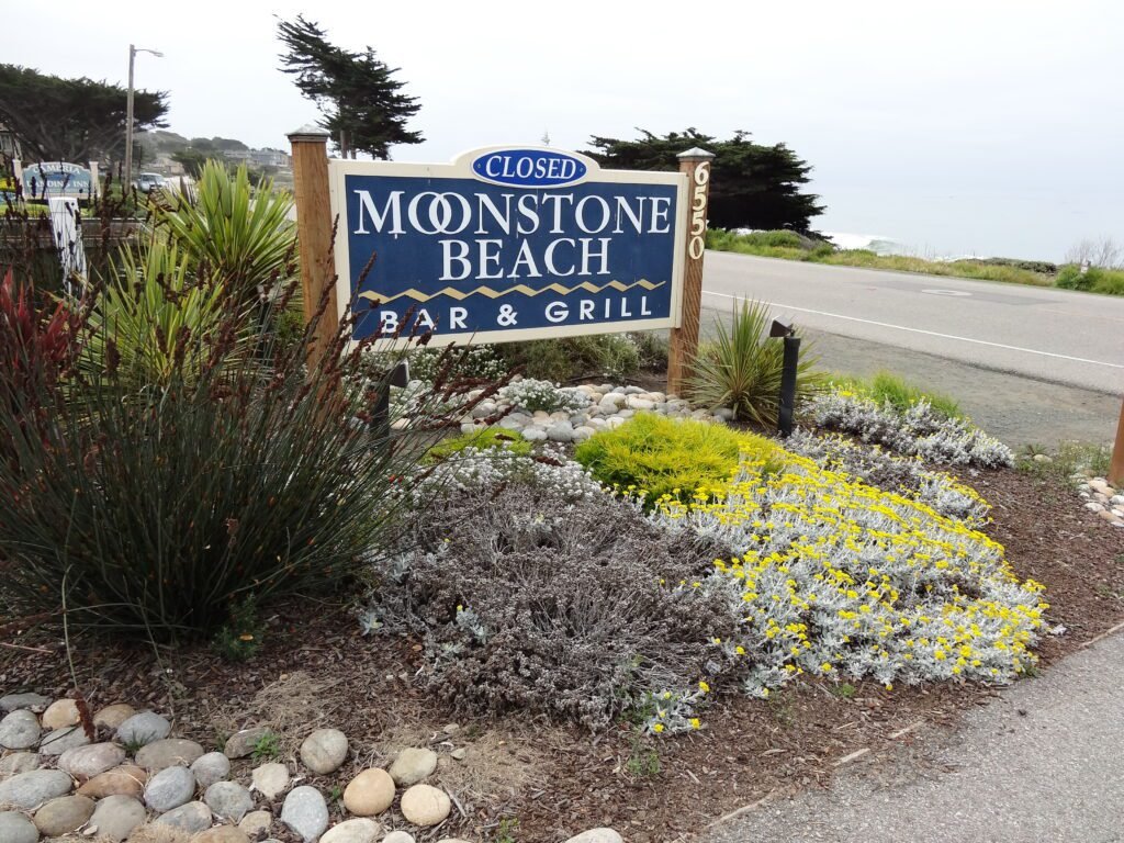 moonstone beach bar and grill sign